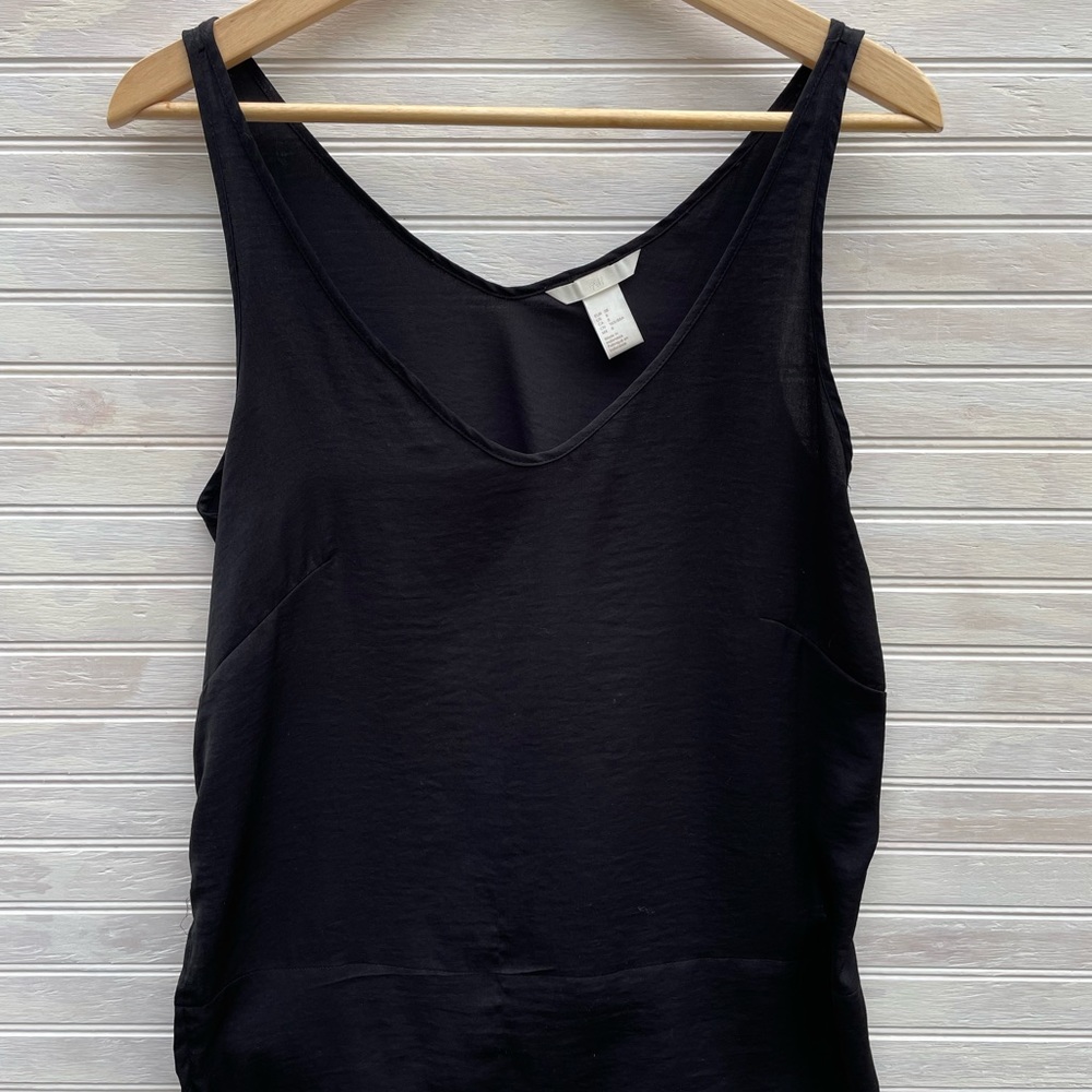 H&M Black Silky Tank Top - Size 8